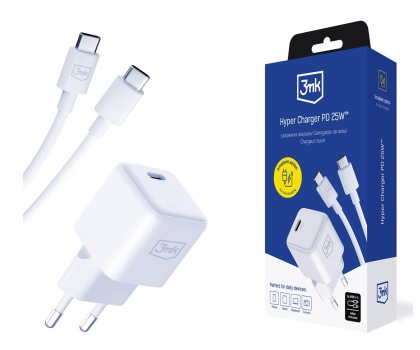 Ładowarka i akumulator 3MK Hyper Charger PD 25W + 1x USB-C-C Cable 5903108561945